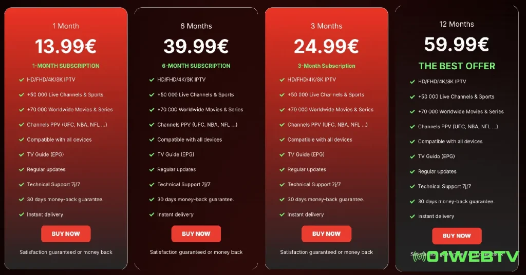 Expérience IPTV de Qualité Supérieure : Meilleur IPTV avec Support Client Réactif 24/7, Compatible Smart TV Android/iOS, Vidéo à la Demande et Qualité 4K